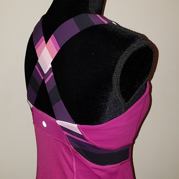 lululemon athletica Tops - Lululemon Pink Strappy Workout Top w/ Built In Bra